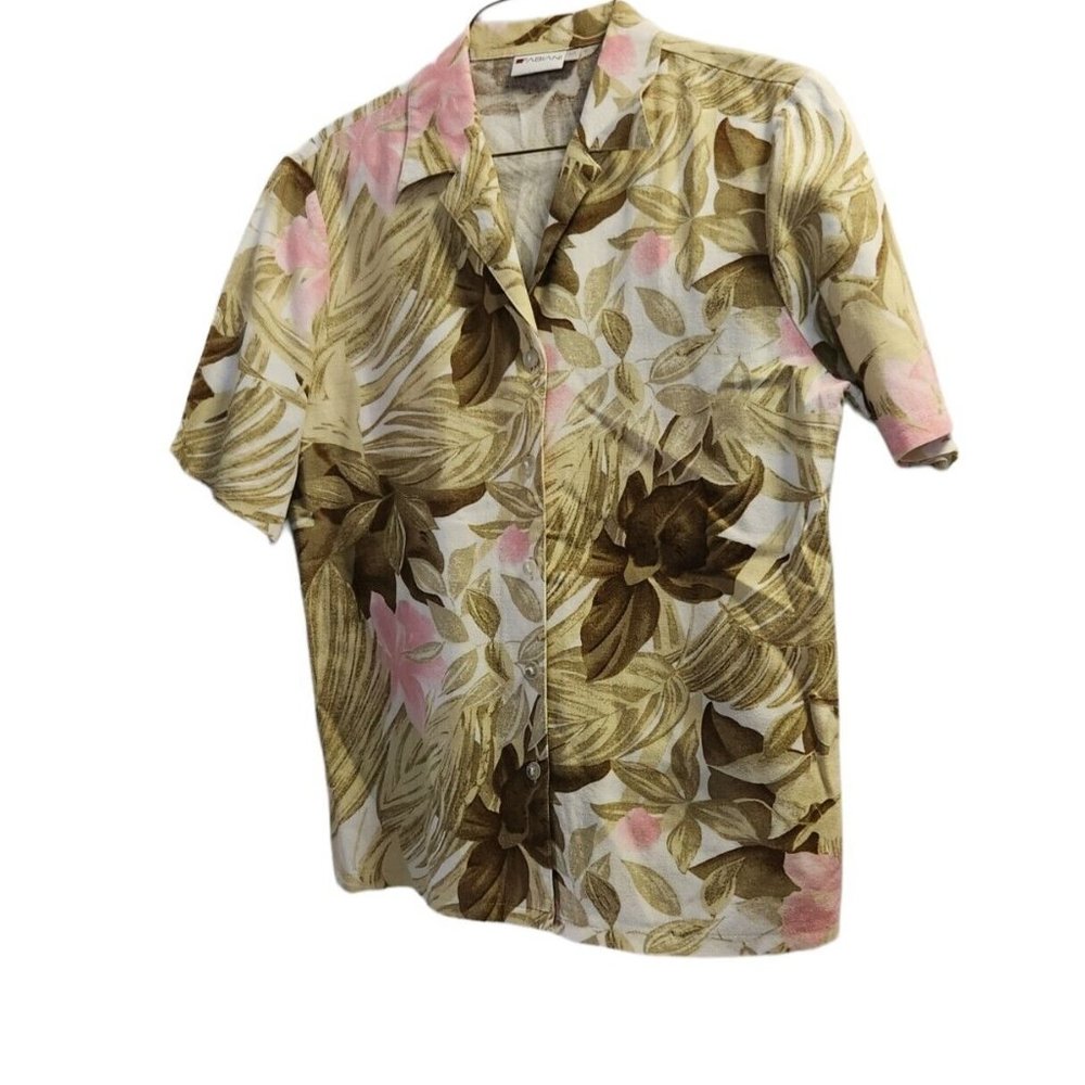Fabiani Hawaiian Ladies Shirt Size 38 Linen And Viscose